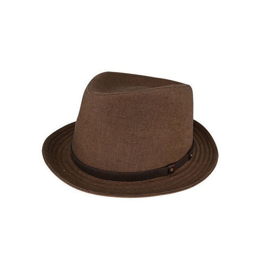 Drew Linen Teardrop Trilby Hat with Gutter Brim - Urban Caps