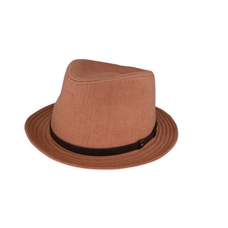 Drew Linen Teardrop Trilby Hat with Gutter Brim - Urban Caps