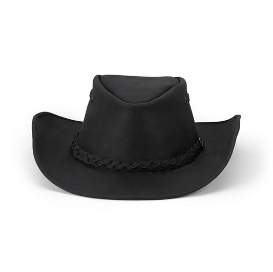 Drifter Australian Leather Shapeable Hat with Braided Hatband - Urban Caps