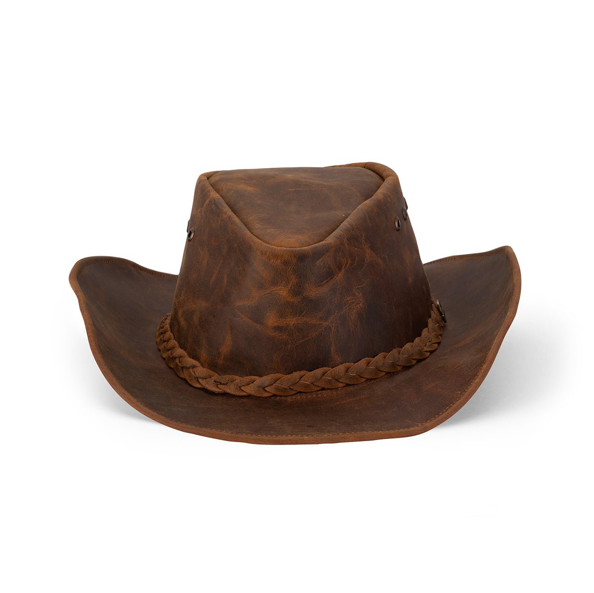 Drifter Australian Leather Shapeable Hat with Braided Hatband - Urban Caps
