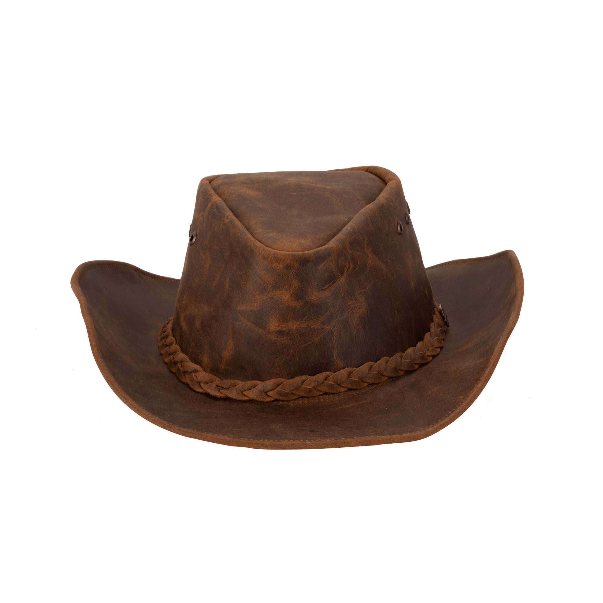 Drifter Australian Leather Shapeable Hat with Braided Hatband - Urban Caps