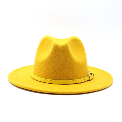 Woolen Hat Big Brimmed Hat Jazz Hat Felt Hat - Urban Caps 