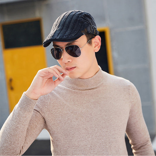 Men's Denim Casual Beret Pure Cotton - Urban Caps 