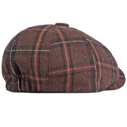 Men's Warm British Vintage Octagonal Hat Plaid Casual - Urban Caps 
