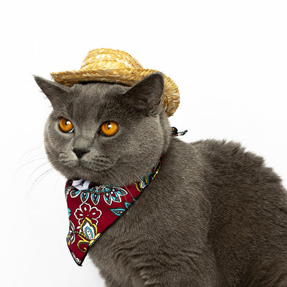 Pet Cat Western Straw Cowboy Hat - Urban Caps 