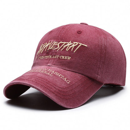Faded Washed Distressed Baseball Cap Embroidered Letters - Urban Caps 