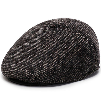 Men’s Winter Woolen Peaked Cap – Classic Plaid Design - Urban Caps 
