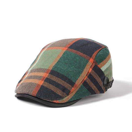 Retro Cotton Plaid Cap – Adjustable Spring/Autumn Style - Urban Caps 