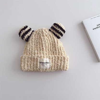 Ear Style Children's Stripes Knitted Hat Warm - Urban Caps