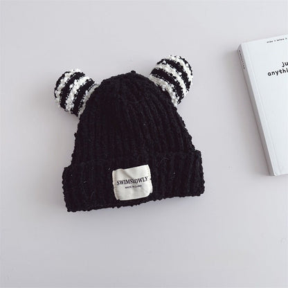 Ear Style Children's Stripes Knitted Hat Warm - Urban Caps