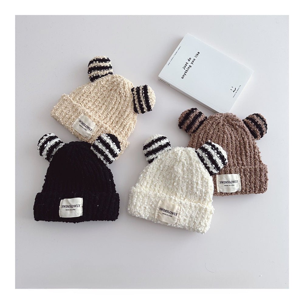 Ear Style Children's Stripes Knitted Hat Warm - Urban Caps