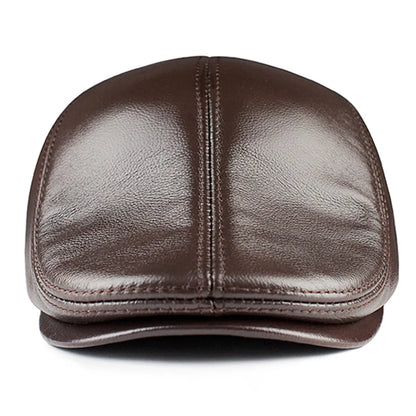 earflaps-genuine-leather-flat-cap-front