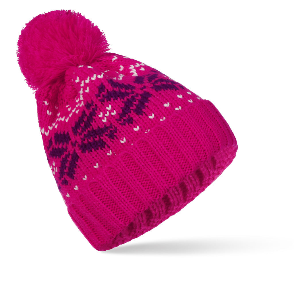 New Big Snowflake Christmas Woolen Hat Warm Hood Knitted Hat - Urban Caps 