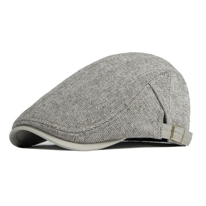Unisex Retro Stripe Beret – Cotton Adjustable Cap | Literary Minimalist Style - Urban Caps 