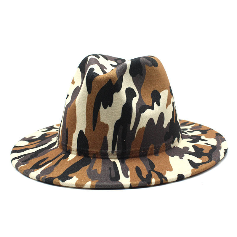 Cowboy Hat With Rolled Brim Striped Soft Woolen