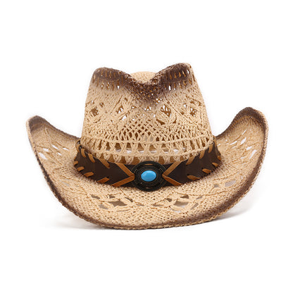 Hollow Out Western Cowboy Hat Straw Breathable - Urban Caps 