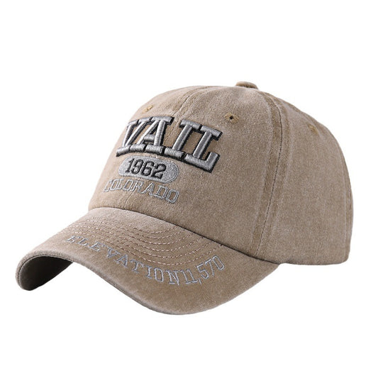 Letter Baseball Cap Cotton Denim Curved Brim Peaked - Urban Caps 