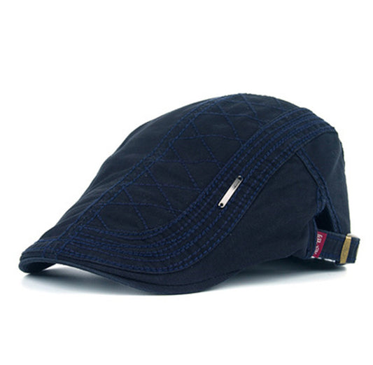 Cotton Embroidered Peaked Beret – Casual Denim Style - Urban Caps 