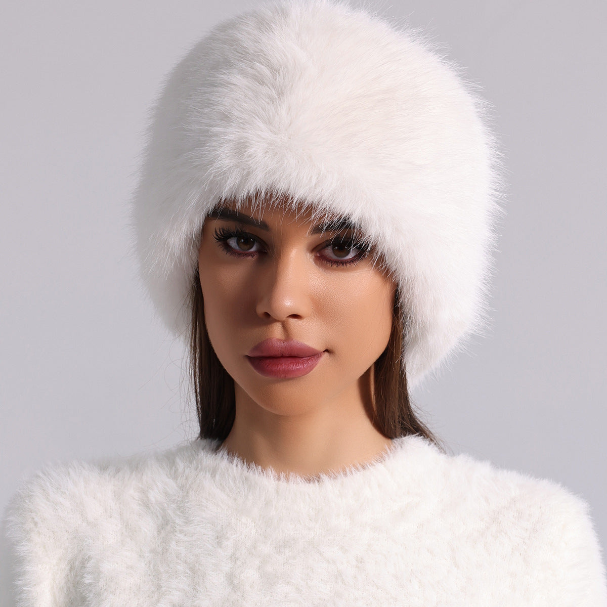 Fur Ball Woolen Cap Autumn And Winter Imitation Fur Thickened Hat - Urban Caps 