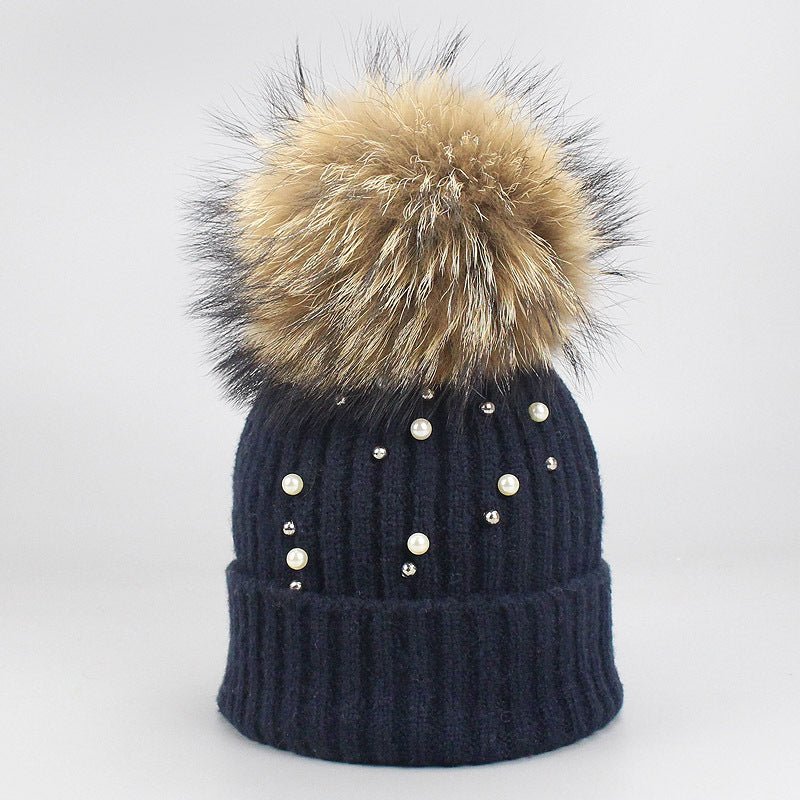 Elegant Pearl Beanie – Soft Wool Knit Winter Hat with Pearl Detailing - Urban Caps