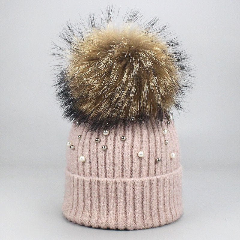 Elegant Pearl Beanie – Soft Wool Knit Winter Hat with Pearl Detailing - Urban Caps