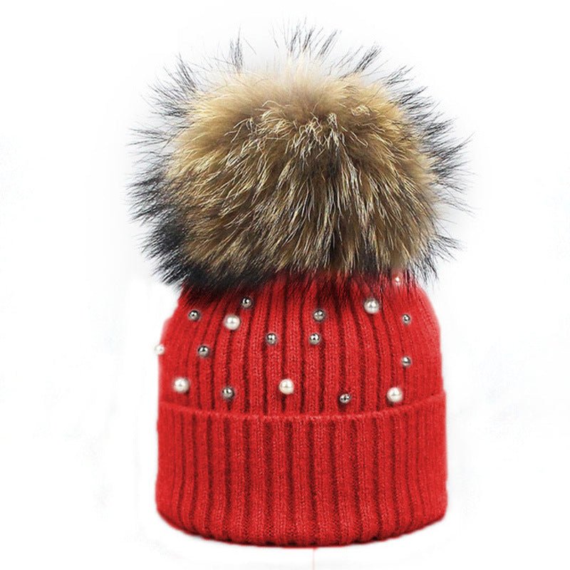Elegant Pearl Beanie – Soft Wool Knit Winter Hat with Pearl Detailing - Urban Caps