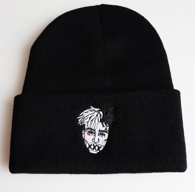 Embroidered Streetwear Beanie – Warm Acrylic Knit Hat with Graphic Face Patch - Urban Caps