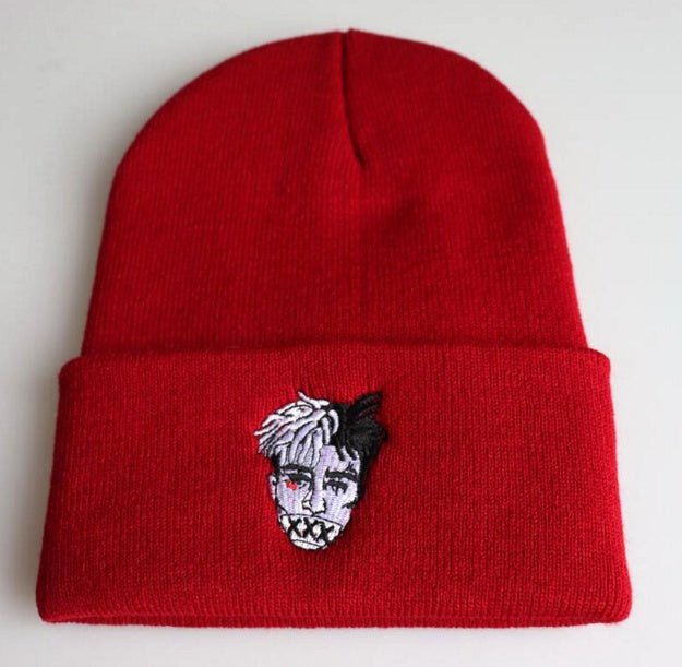 Embroidered Streetwear Beanie – Warm Acrylic Knit Hat with Graphic Face Patch - Urban Caps