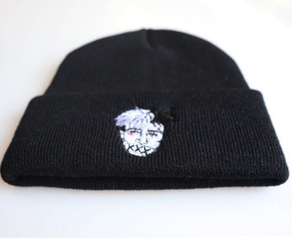 Embroidered Streetwear Beanie – Warm Acrylic Knit Hat with Graphic Face Patch - Urban Caps