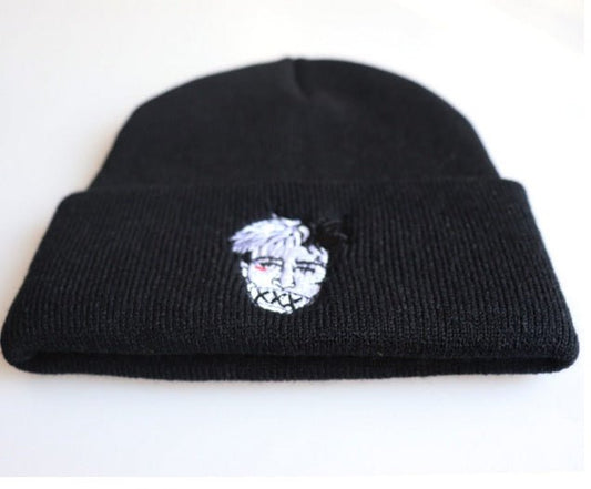 Embroidered Streetwear Beanie – Warm Acrylic Knit Hat with Graphic Face Patch - Urban Caps