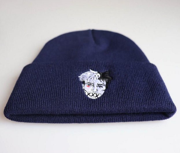 Embroidered Streetwear Beanie – Warm Acrylic Knit Hat with Graphic Face Patch - Urban Caps