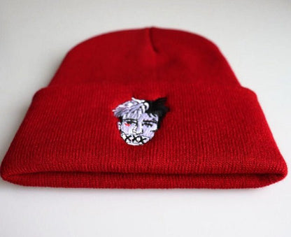 Embroidered Streetwear Beanie – Warm Acrylic Knit Hat with Graphic Face Patch - Urban Caps