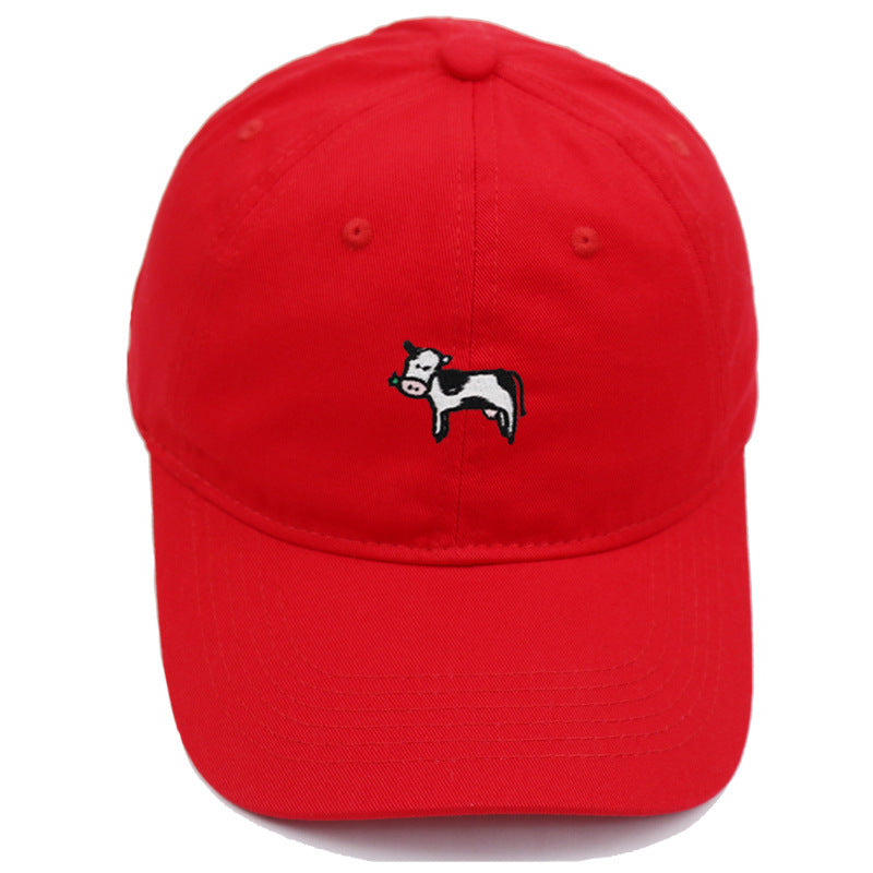 COW COW Embroidery Soft Top Baseball Cap Spring and Summer Cute