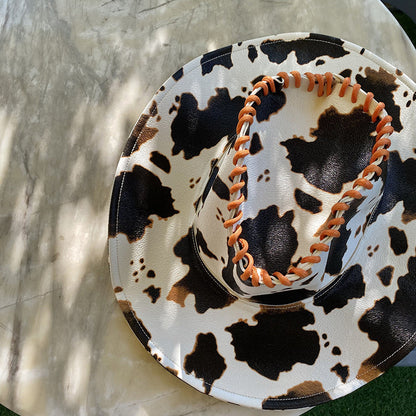 Women's Leather Retro Western Cowboy Hat - Urban Caps 
