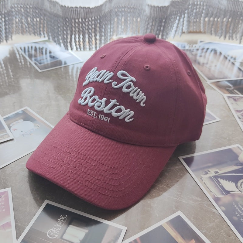 Big Head Circumference Letter Baseball Men'S Summer Soft Top Embroidery All-Match Peaked Outdoor Sun Hat