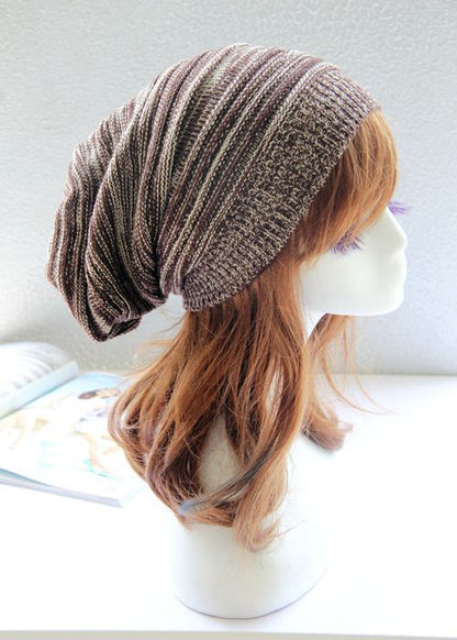 Two-Color Melaleuca Pleated Warm Pullover Pile Hat: Stylish and Cozy - Urban Caps 