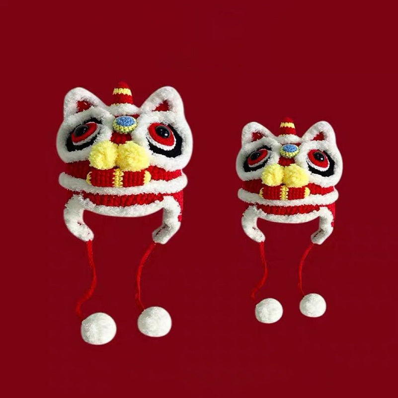 Hand-woven Parent-child Star Lion Autumn And Winter Warm Wool Hat Material Pack - Urban Caps 