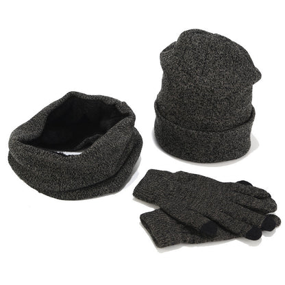 Variegated Knitted Woolen Thick Scarf Hat Gloves - Urban Caps 