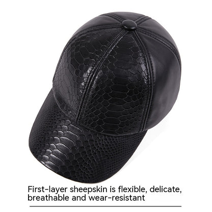Autumn and Winter High-End Leisure Leather Hat