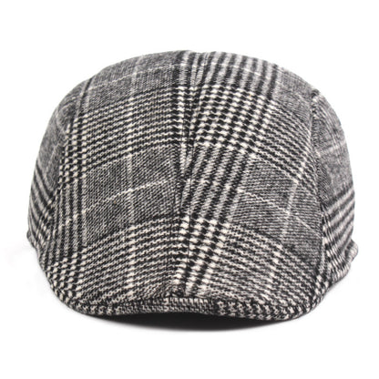 Men's Cotton Plaid Duckbill Beret – Classic Short Brim Cap - Urban Caps 