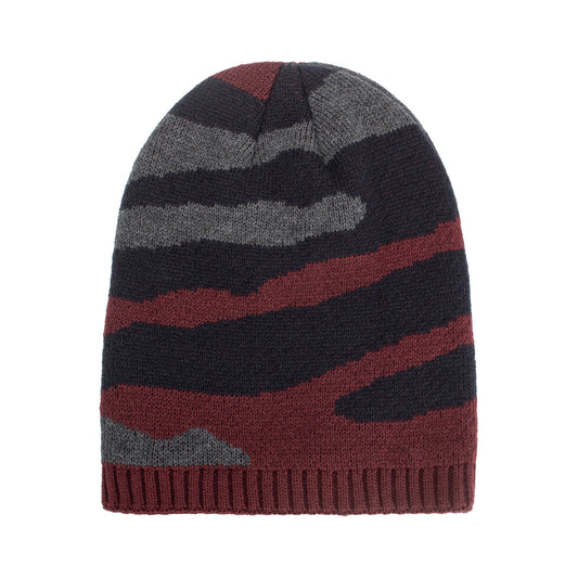 New Tricolor Striped Long Pullover Knit Beanie - Urban Caps 