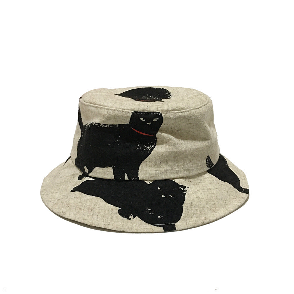 Men's And Women's Cute Fashion Black Cat Bucket Hat - Urban Caps 