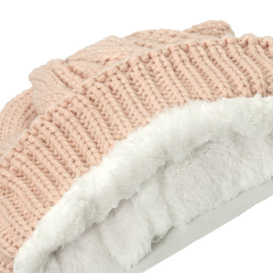 Cute Face-looking Velvet-padded Small Thick Cat Knitted Hat Woolen Cap Female - Urban Caps 