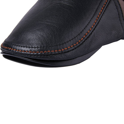 Men's Cowhide Beret Leather Hat - Urban Caps 