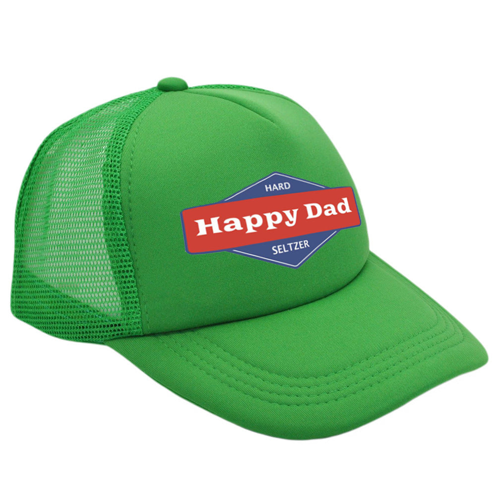 Hot Solid Color Mesh Happy Dad Baseball Summer Hat Male Truck Driver Mesh Peaked Cap - Urban Caps 