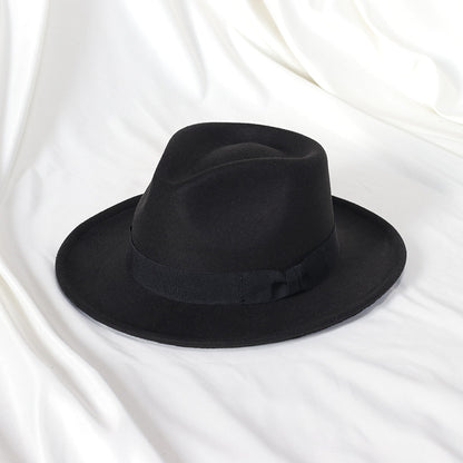 Bowknot Top Hat Love Hat Head Felt Cap Small Curling Men's Top Hat Retro Jazz Hat - Urban Caps 