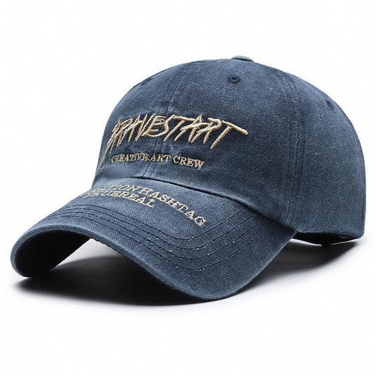 Faded Washed Distressed Baseball Cap Embroidered Letters - Urban Caps