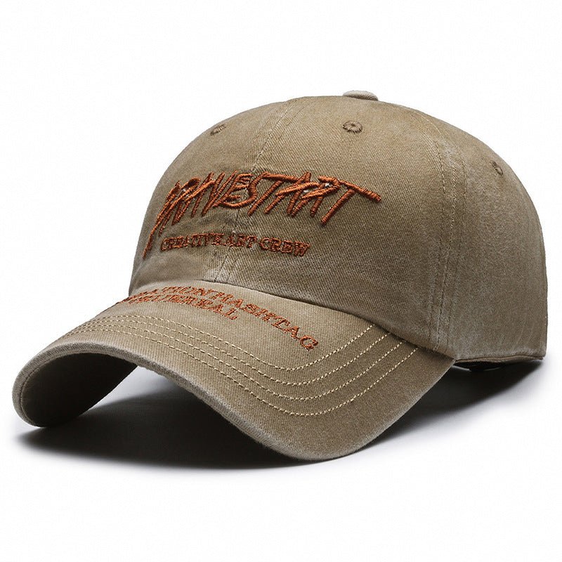 Faded Washed Distressed Baseball Cap Embroidered Letters - Urban Caps