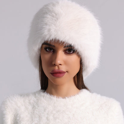 Faux Fur Pom Beanie – Thick Woolen Knit Winter Hat with Soft Fur Ball - Urban Caps