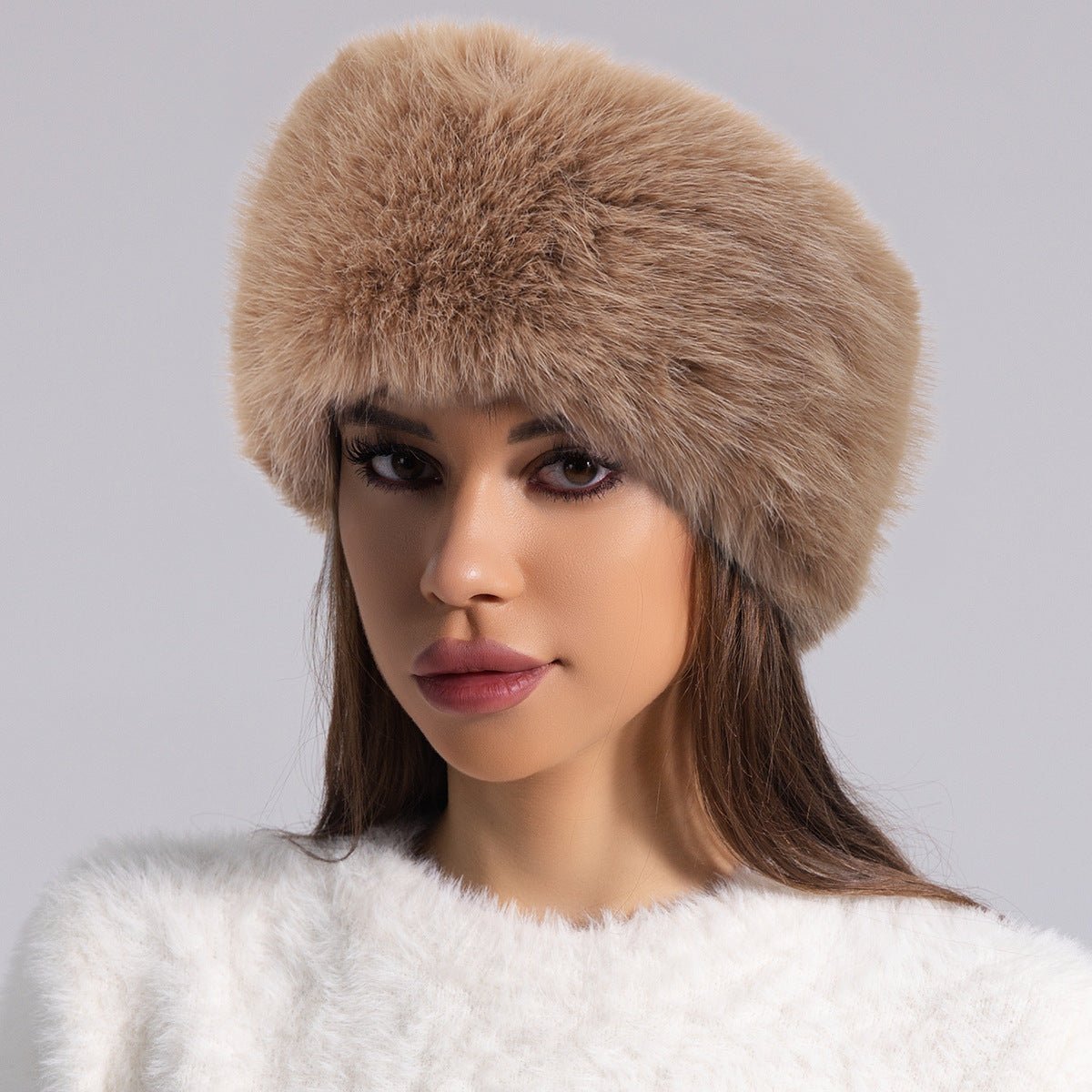 Faux Fur Pom Beanie – Thick Woolen Knit Winter Hat with Soft Fur Ball - Urban Caps